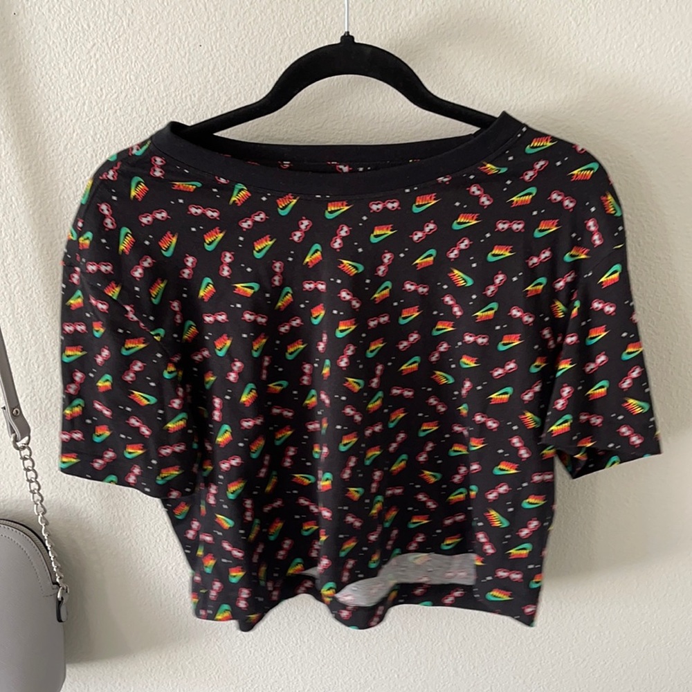 Crop top with colorful prints. Size M